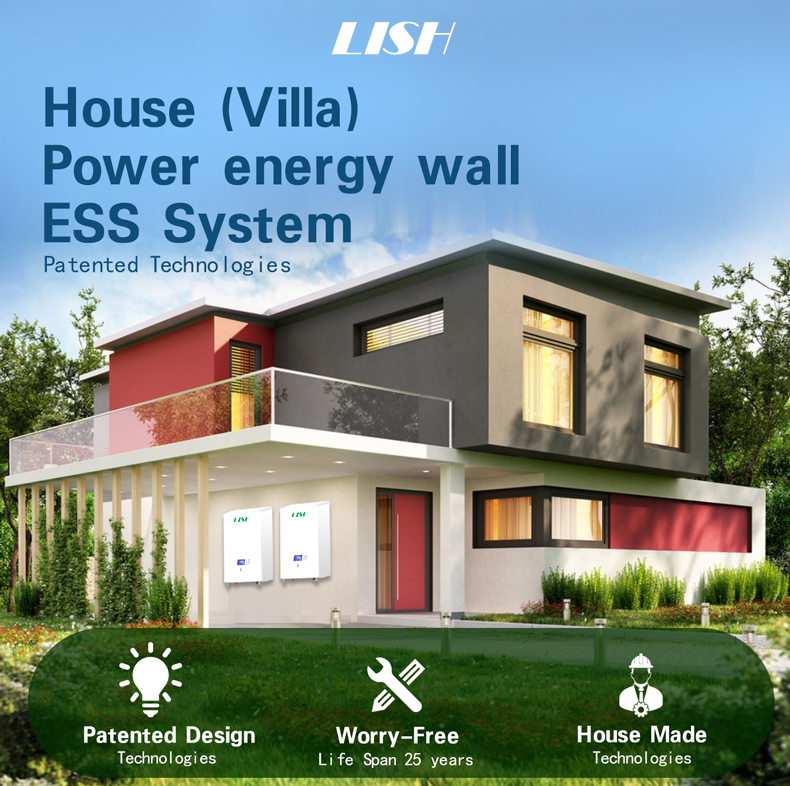 Bateria LiFePO4 montada na parede Bateria de lítio de 5kwh