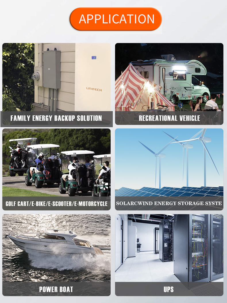 Bateria LiFePO4 montada na parede Bateria de lítio de 5kwh